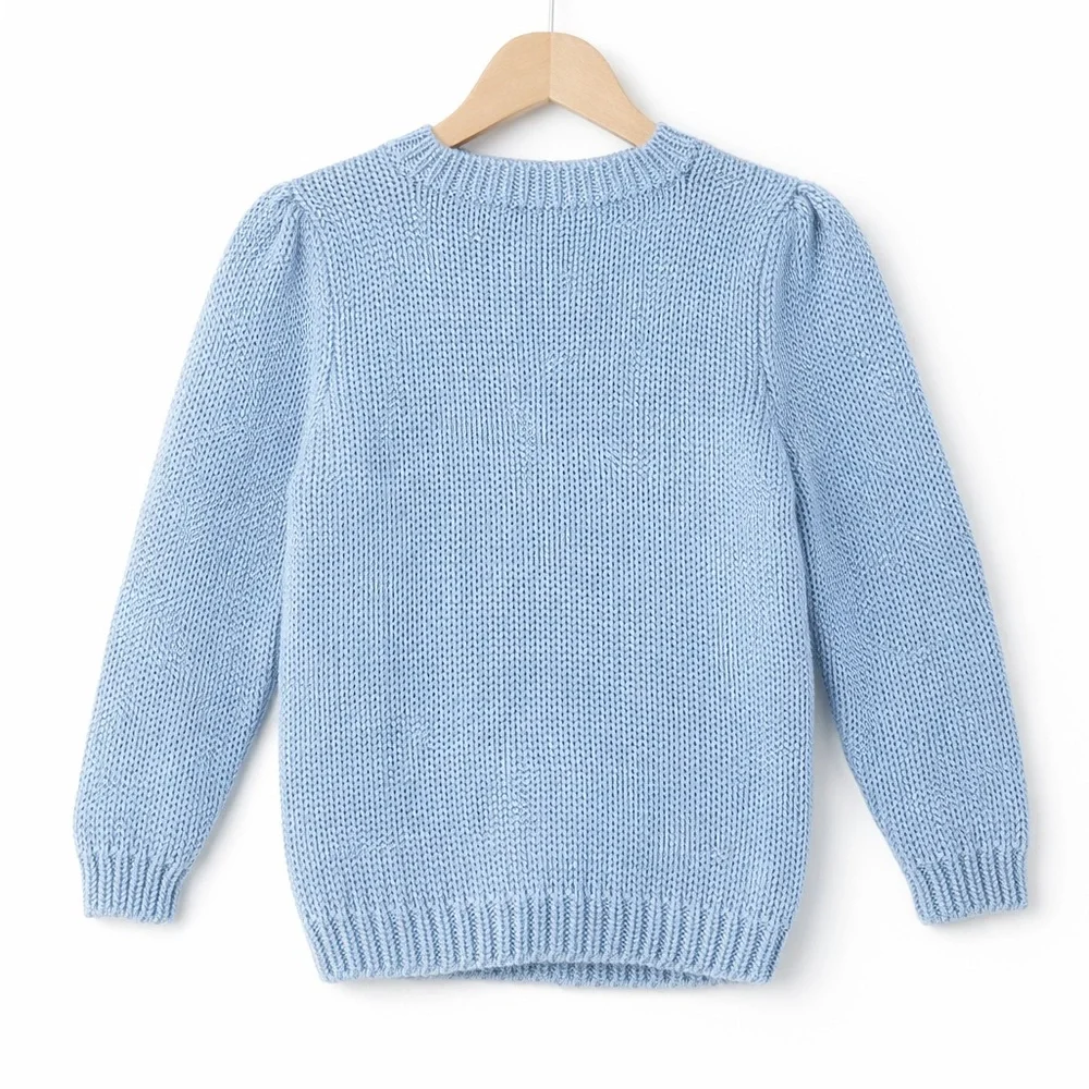 Vintage Evian II Cottagecore Teddy Bear Hand Knit Soft Girl Sweater XS–S‎